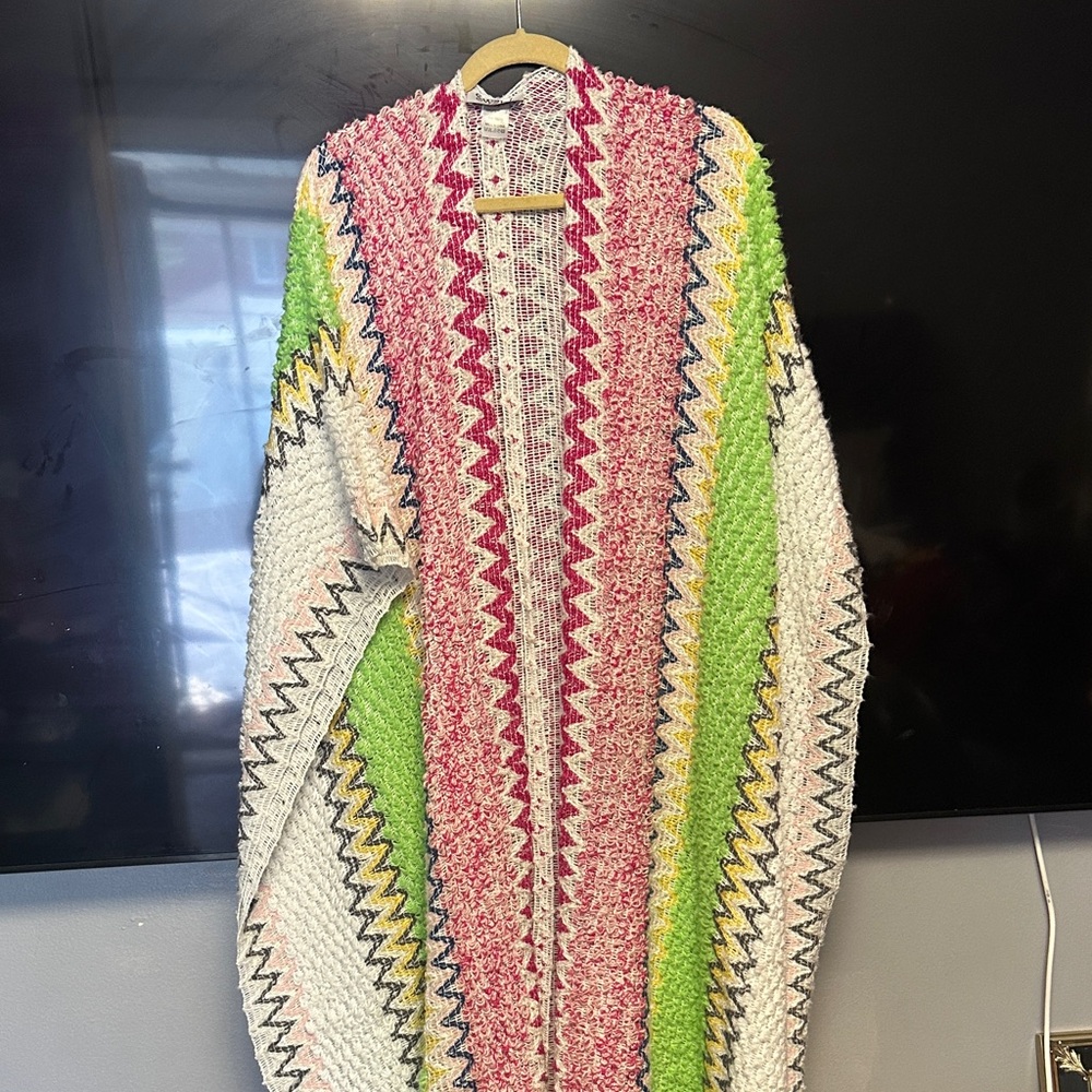 Vibrant Multicolor Zigzag Women's Cardigan